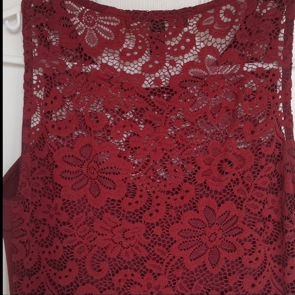 Streetwear Society Burgandy lace tank top size S/P/C - Picture 6 of 8